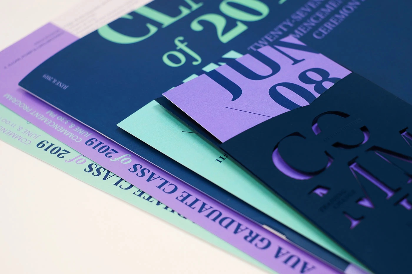 Colourful printed materials for the AUA 2019 commencement ceremony