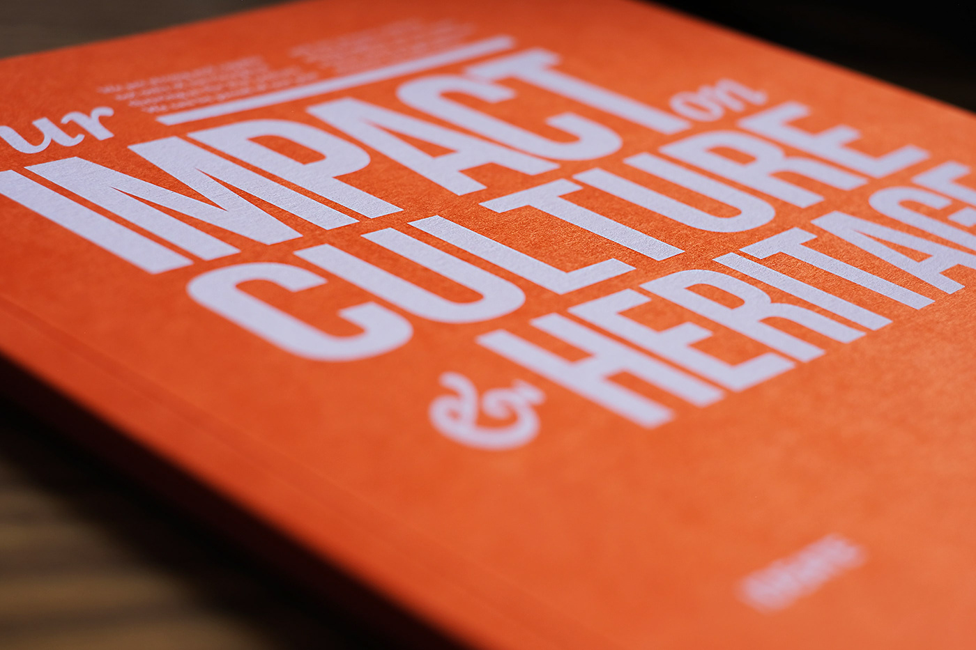 Orange cover of the IDeA Foundation Culture and Heritage Impact Report