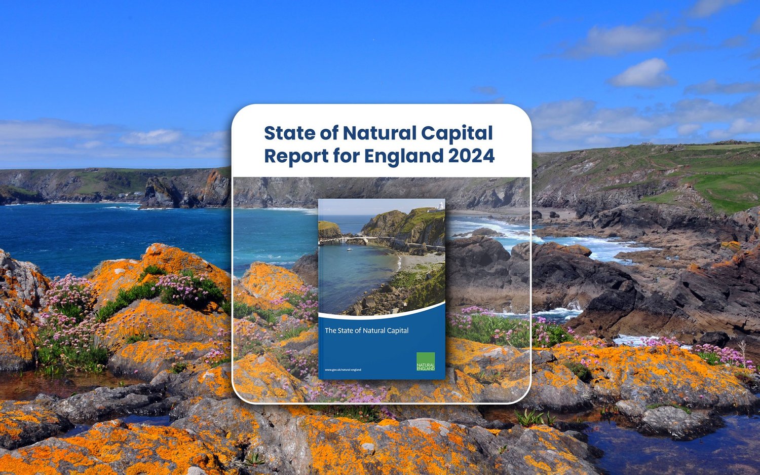 Natural England State of Natural Capital Report for England 2024 cover set against a coastal landscape