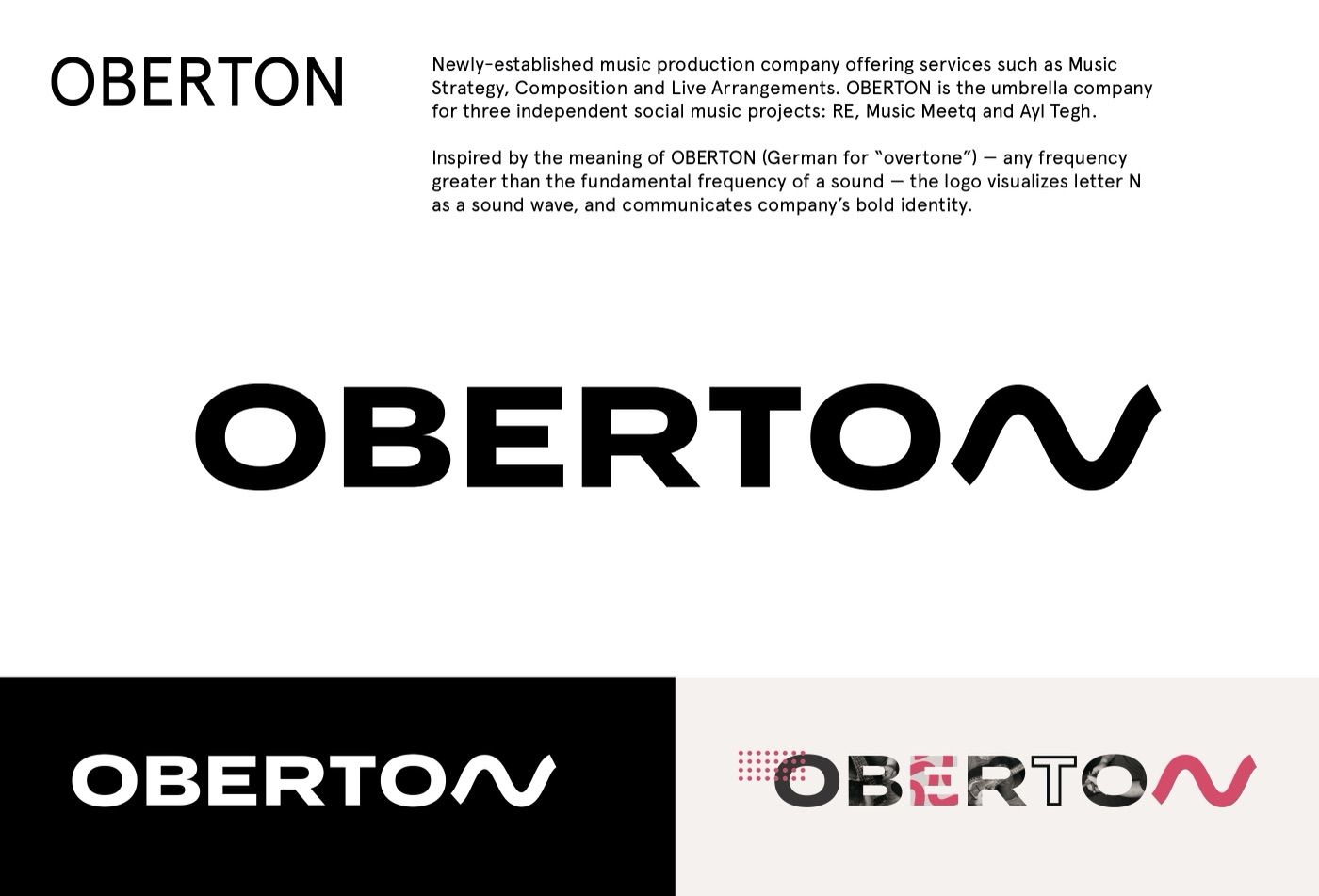 Oberton music production identity and flexible logotype system